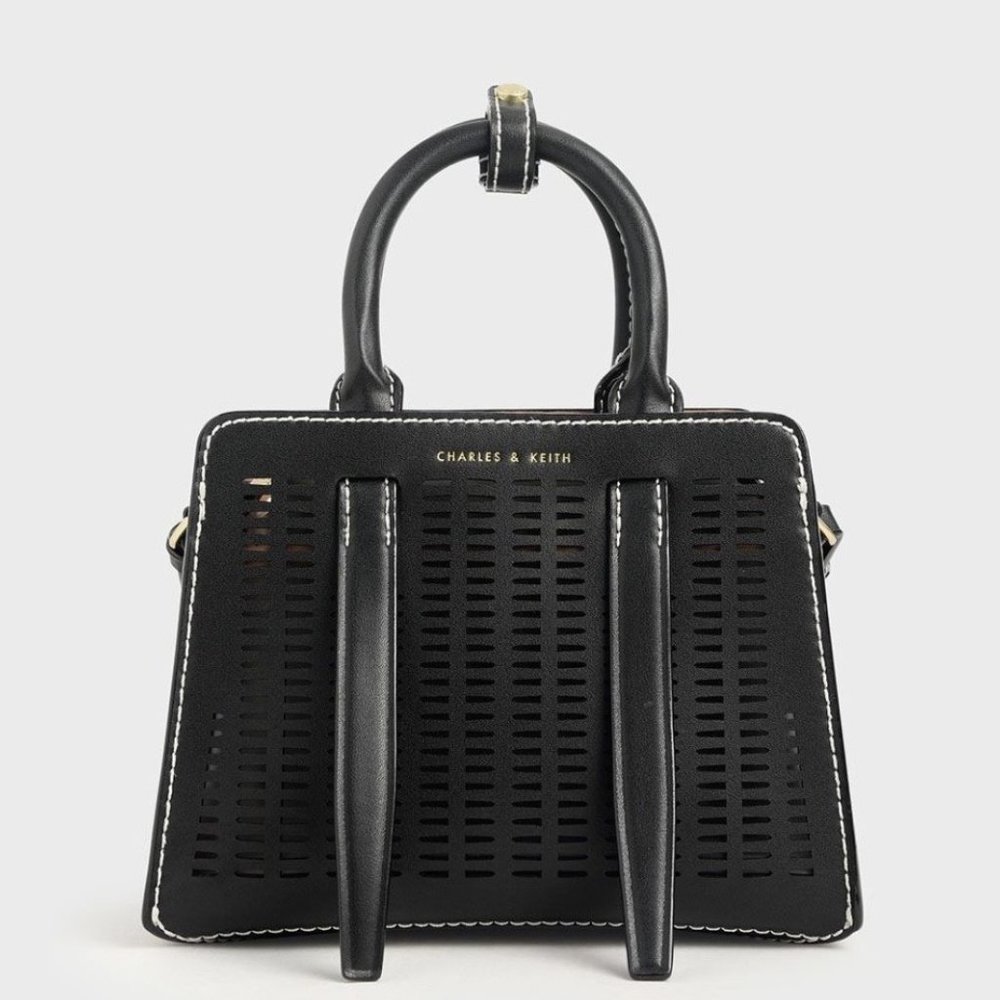 Charles & Keith Laser Cut Top Handle Bag